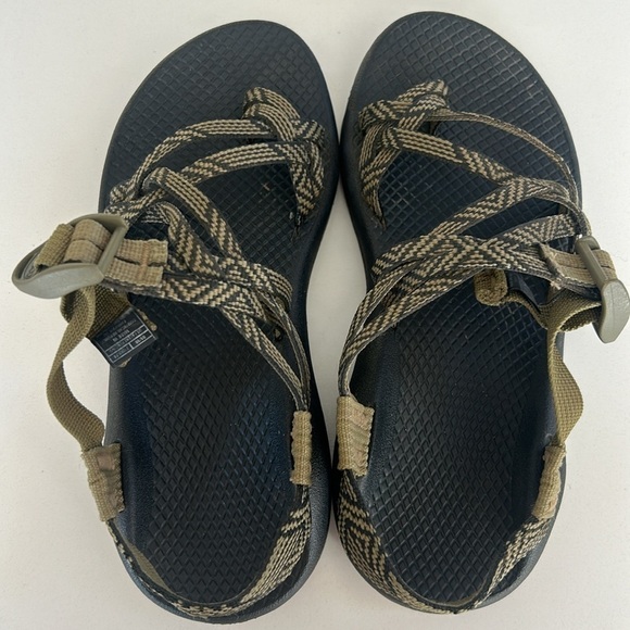 Chaco STRAP CLASSIC SANDAL Size 6 in Black and Green Dual Strap - Picture 9 of 13